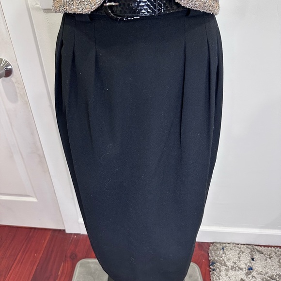 Vintage CC Courtenay 100% wool with belt calf length skirt with pockets - Picture 1 of 5